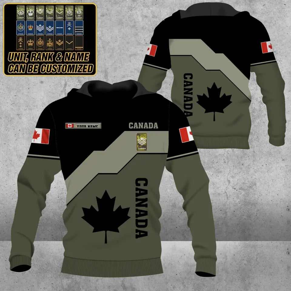 Personalized Canada Solider/ Veteran Camo With Name And Rank Hoodie - 17118432