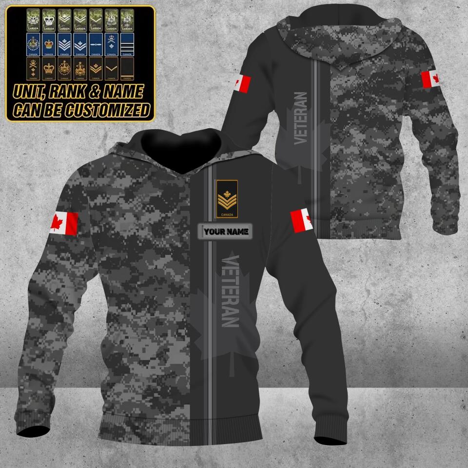 Personalized Canada Solider/ Veteran Camo With Name And Rank Hoodie - 17118432