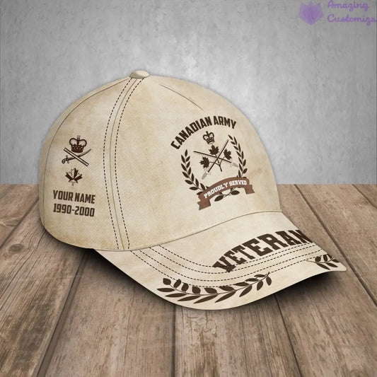 Personalized Rank, Year And Name Canada Soldier/Veterans Baseball Cap - 1721260803