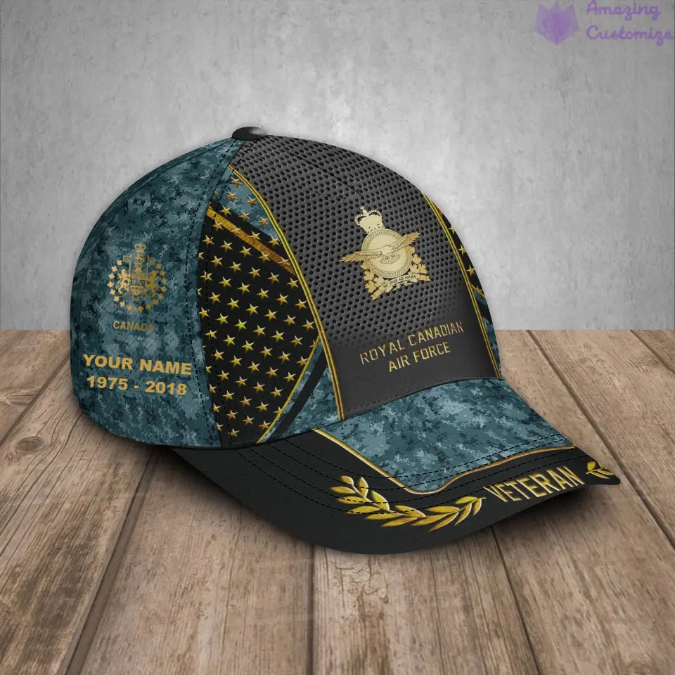 Personalized Rank, Year And Name Canada Soldier/Veterans Camo Baseball Cap - 17163360