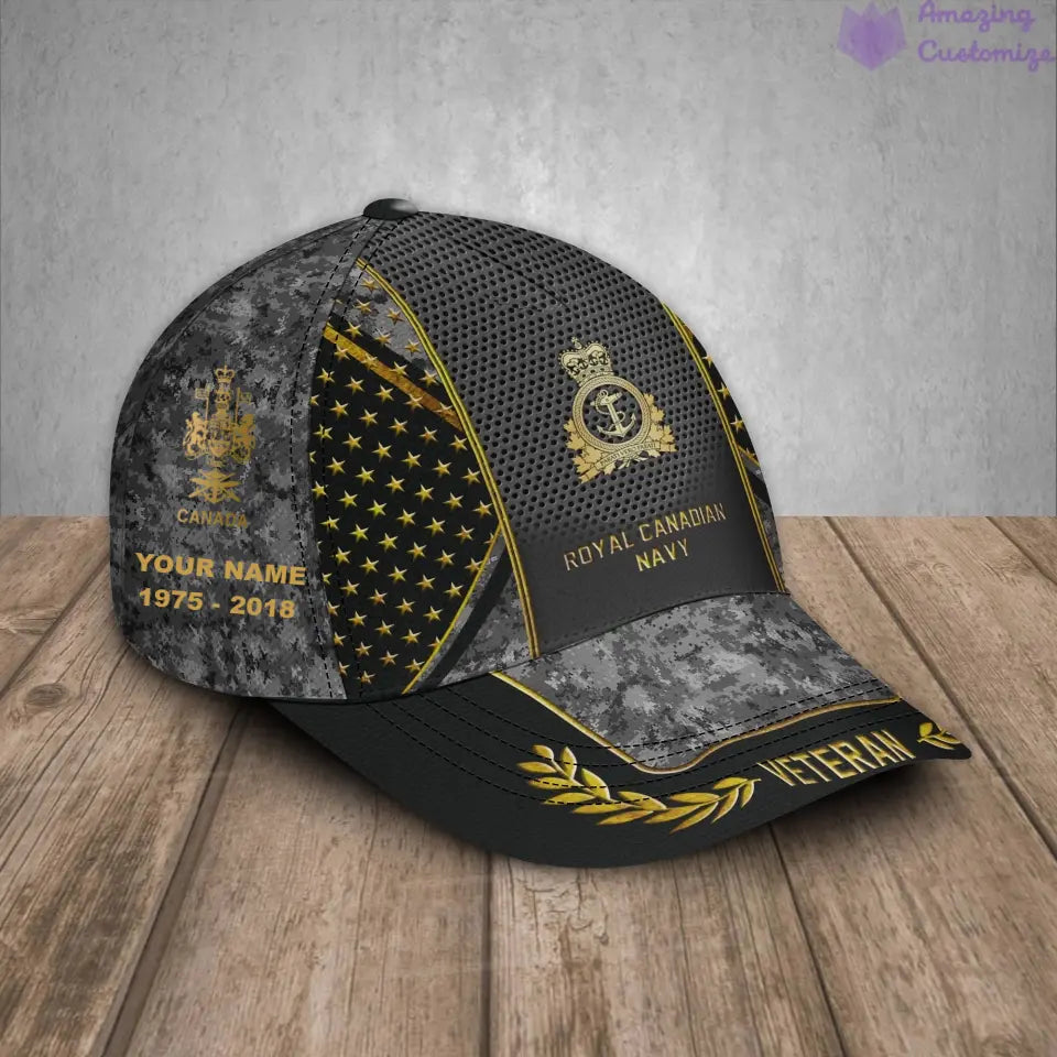 Personalized Rank, Year And Name Canada Soldier/Veterans Camo Baseball Cap - 17163360