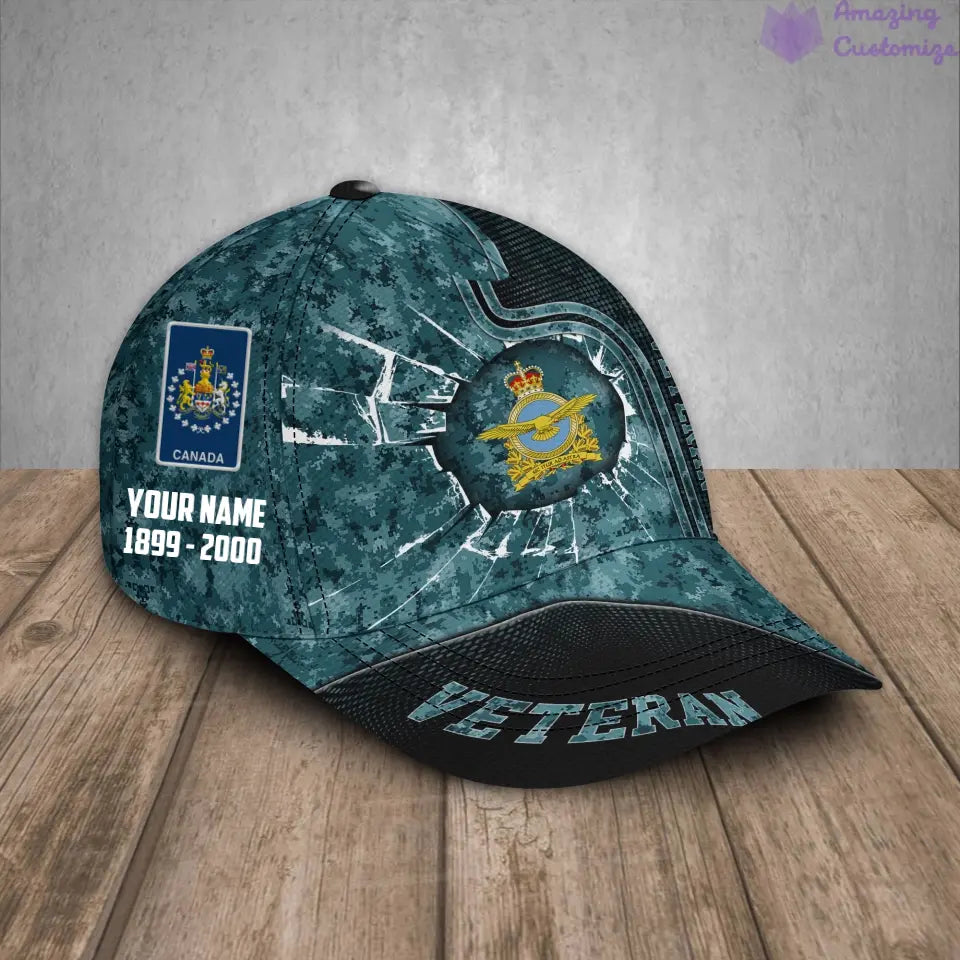 Personalized Rank, Year And Name Canada Soldier/Veterans Camo Baseball Cap - 17170272