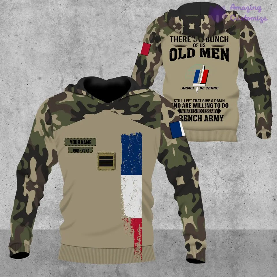 Personalized France Soldier/Veteran Camo with Name, Year and Rank Sweater All Over Printed - 17217792