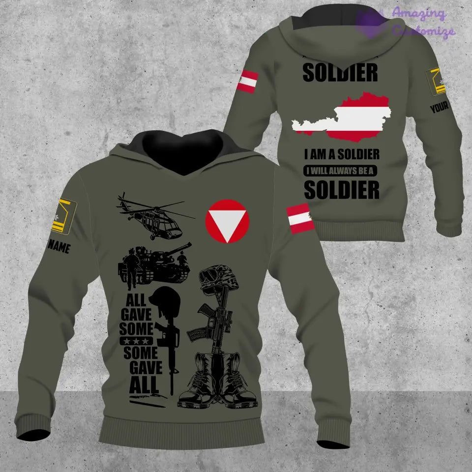 Personalized Austria Soldier/Veteran Camo with Name, Rank Sweater All Over Printed - 17235936