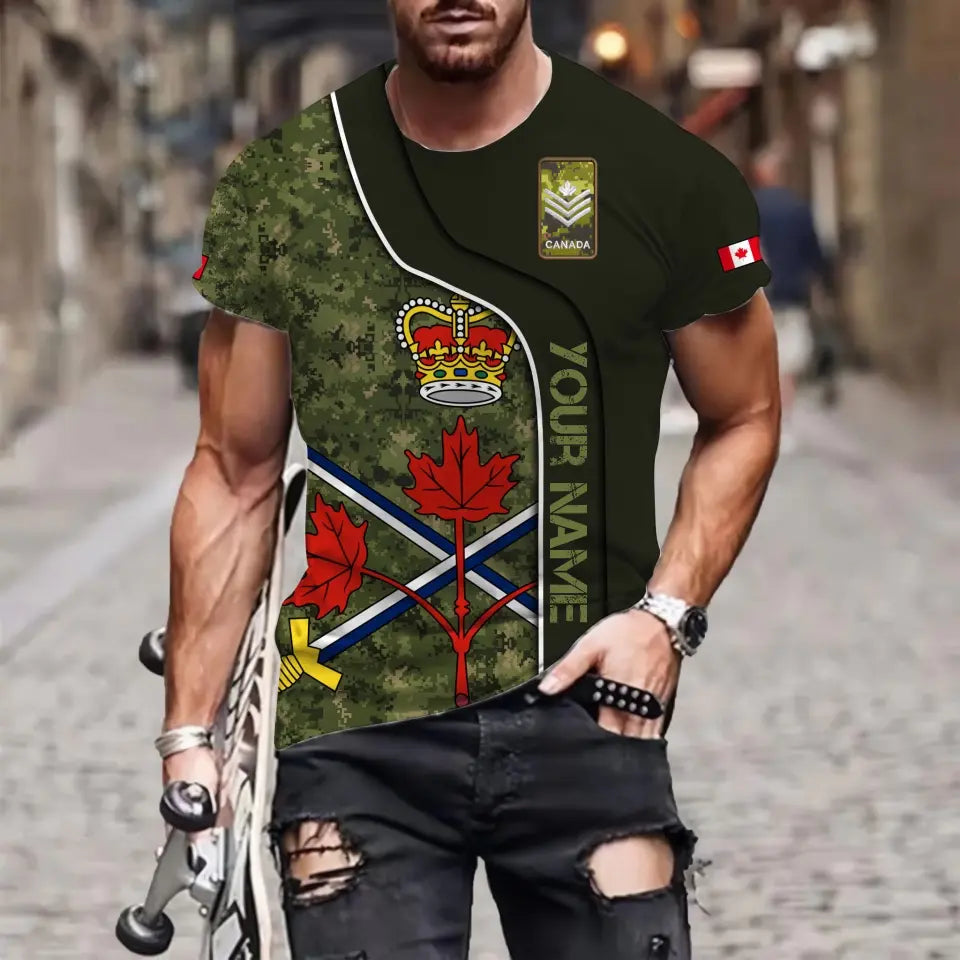 Personalized Canada Soldier/ Veteran Camo With Name And Rank Hoodie 3D Printed - 1699574404