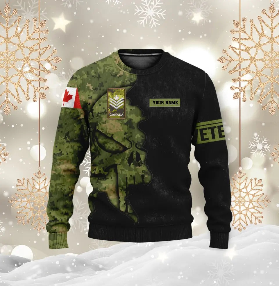 Personalized Canada Soldier/ Veteran Camo With Name And Rank Hoodie 3D Printed - 1699574402