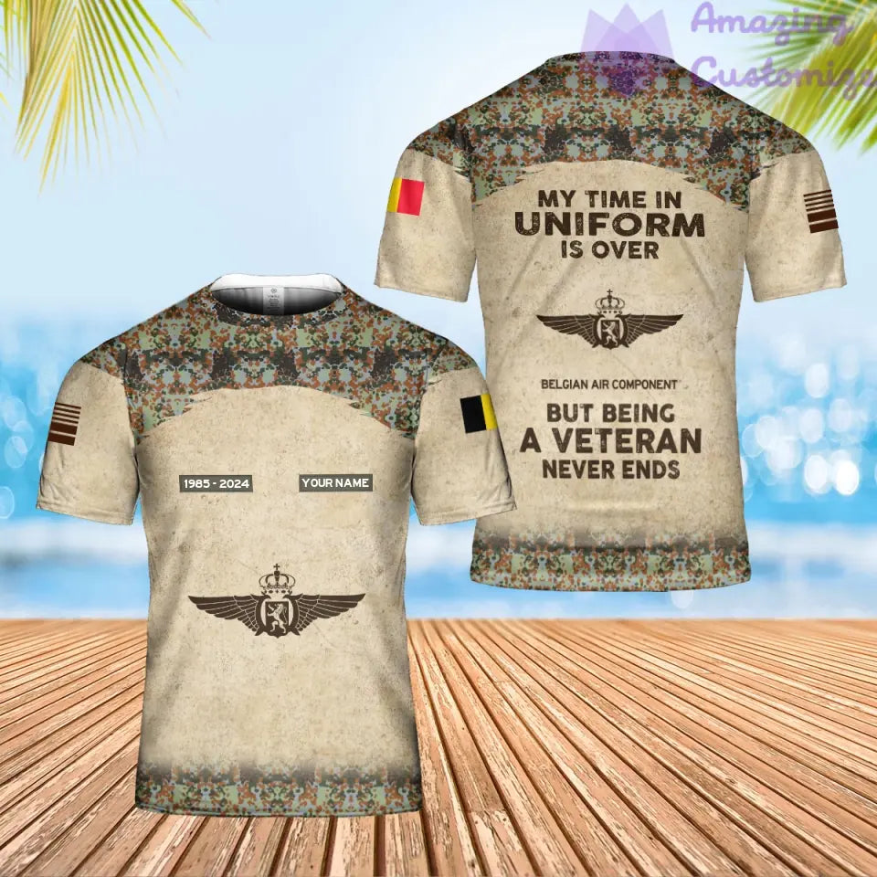 Personalized Belgium Soldier/Veteran Camo with Name, Year and Rank Hawaii Shirt All Over Printed - 17200512