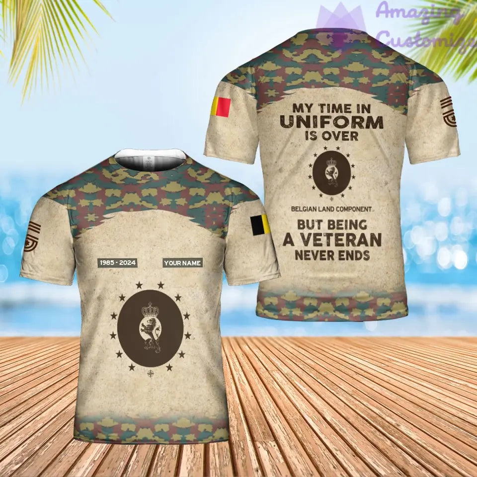 Personalized Belgium Soldier/Veteran Camo with Name, Year and Rank Hawaii Shirt All Over Printed - 17200512