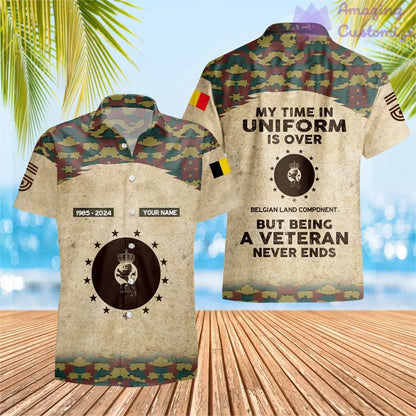 Personalized Belgium Soldier/Veteran Camo with Name, Year and Rank Hawaii Shirt All Over Printed - 17200512