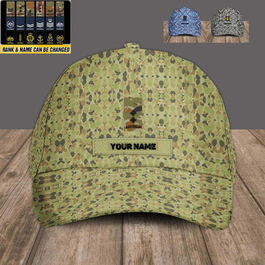 Casquette de baseball camouflage personnalisée avec rang et nom pour soldat/vétéran australien - 1679875206