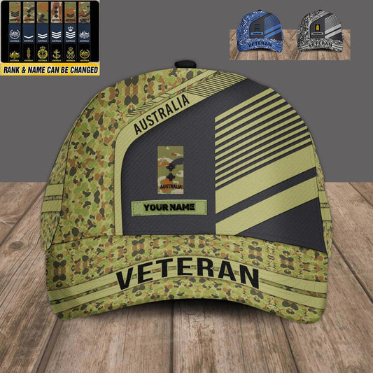 Personalized Rank And Name Australian Soldier/Veterans Camo Baseball Cap - 1679875205