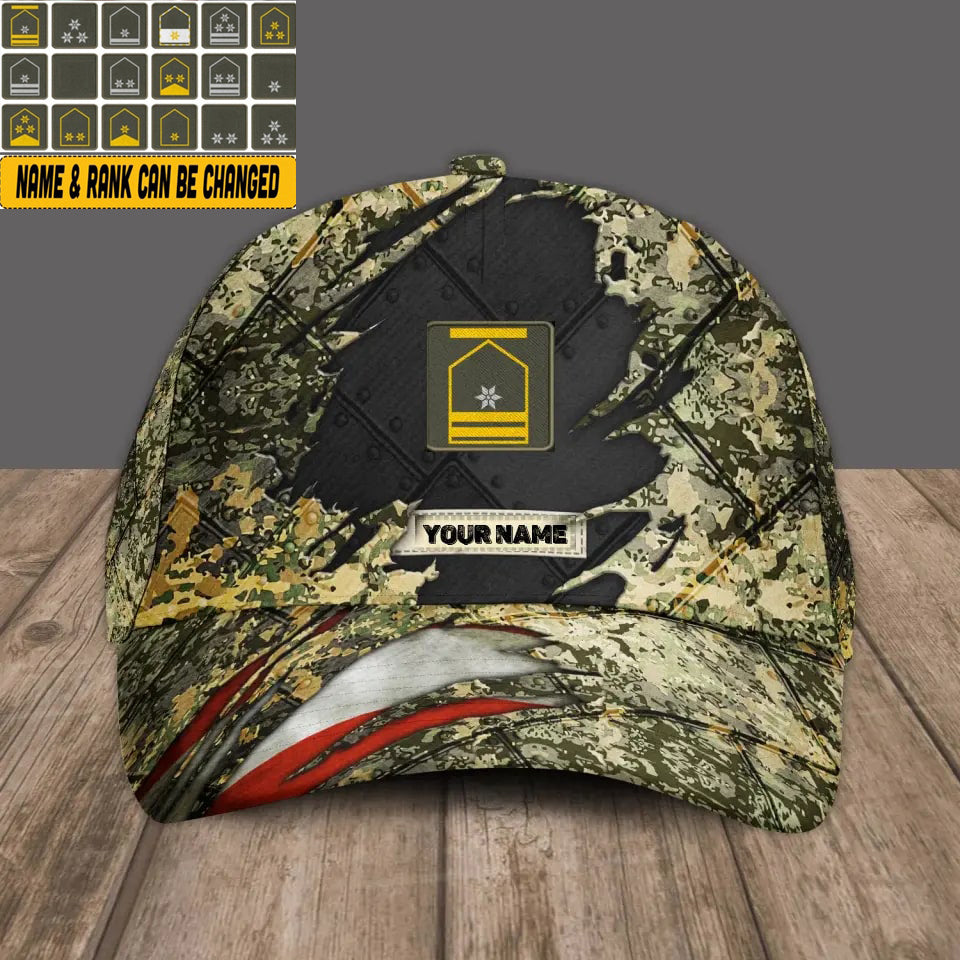 Personalisierter Name und Rang Österreichischer Camouflage Baseball Cap Soldat/Veteran - 16842816 - D04