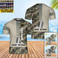 T-shirt personnalisé avec camouflage soldat/vétéran de la France avec nom et grade imprimé en 3D - 0102240002