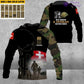 Personalisierter Kapuzenpullover mit Schweizer Soldaten-/Veteranen-Tarnmuster und Namen und Rang - 16892928