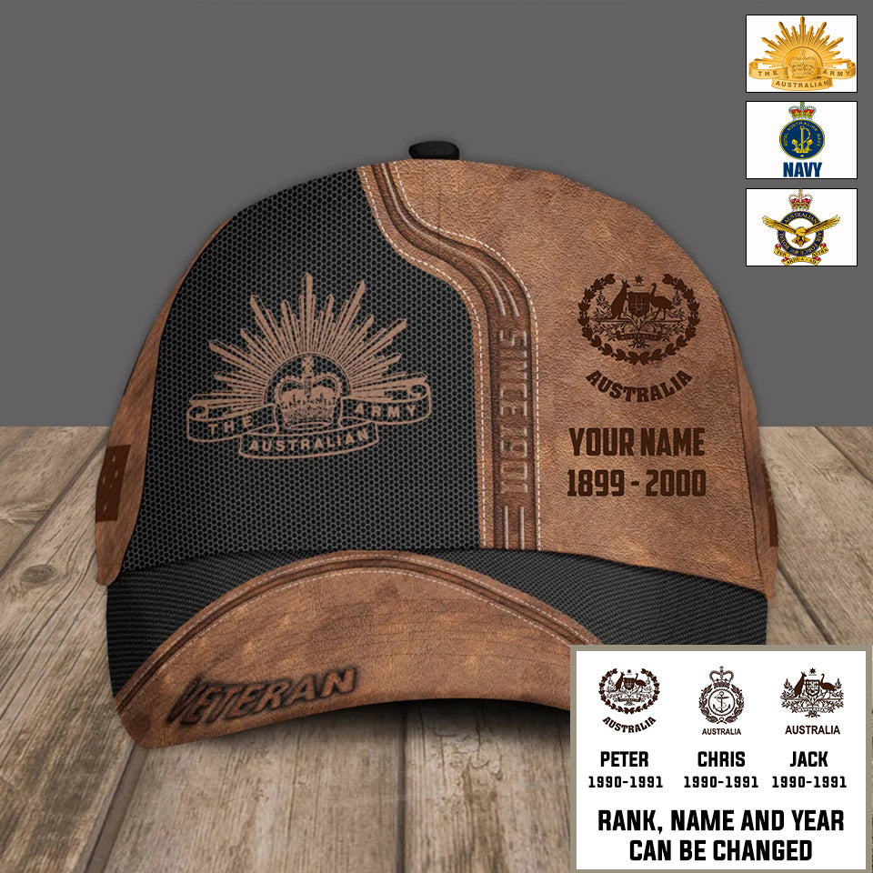 Personalized Rank, Year And Name Australia Soldier/Veterans Baseball Cap - 17376768