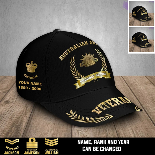 Personalized Rank, Year And Name Australia Soldier/Veterans Baseball Cap - 17282592