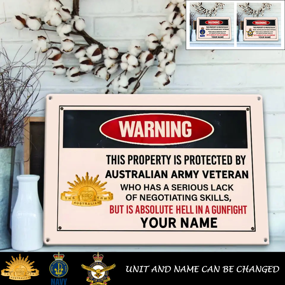 Personalized Australia Soldier/ Veteran Cut Metal Sign - 17242848