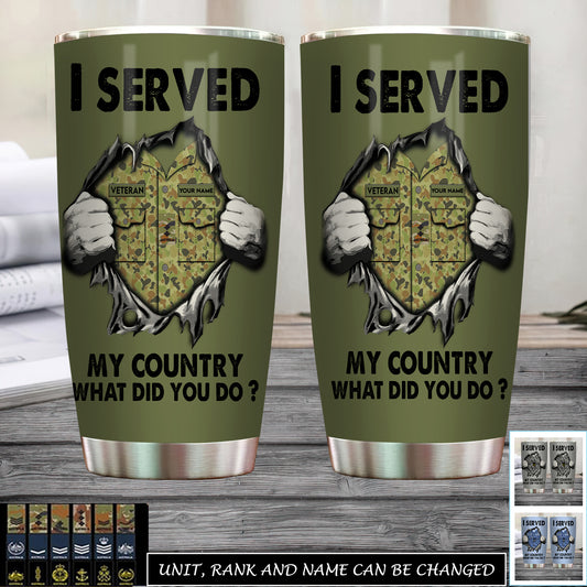 Personalized Australia Veteran/ Soldier With Rank, Name Tumbler - 17271360