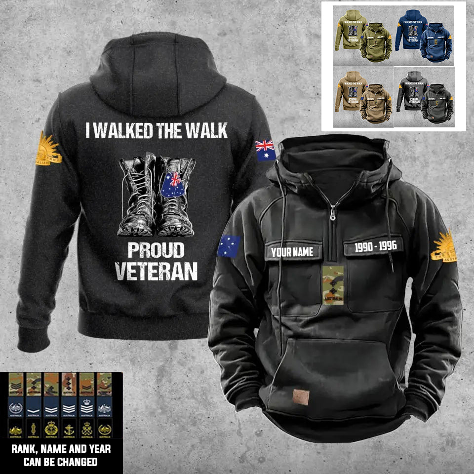 Personalized Australia Soldier/Veteran With Rank, Year And Name Vintage Hoodie All Over Printed - 17219520