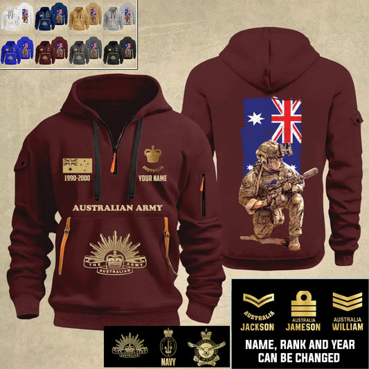 Personalized Australia Soldier/ Veteran With Name, Year And Rank Zip Hoodie Multicolor - 17363808