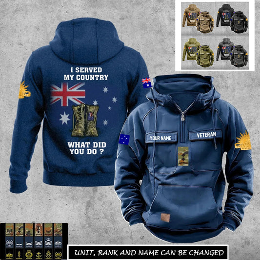 Personalized Australia Soldier/Veteran Vintage Hoodie All Over Printed - 17270496