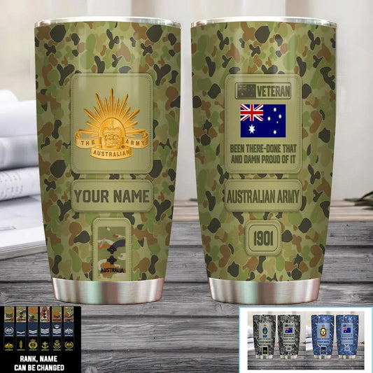 Personalized Australia Veteran/ Soldier With Rank, Name Tumbler - 17218656