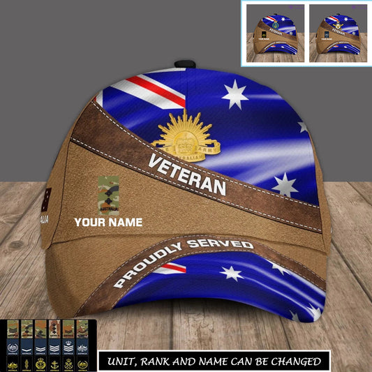 Personalized Rank And Name Australia Soldier/Veterans Baseball Cap - 17268768