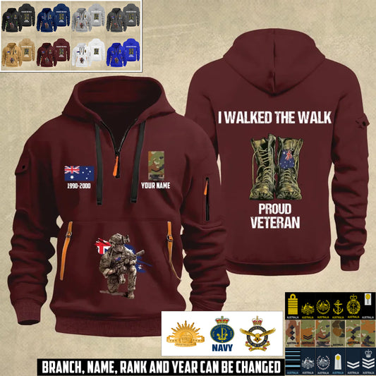 Personalized Australia Soldier/ Veteran With Name, Year And Rank Zip Hoodie Multicolor - 17355168