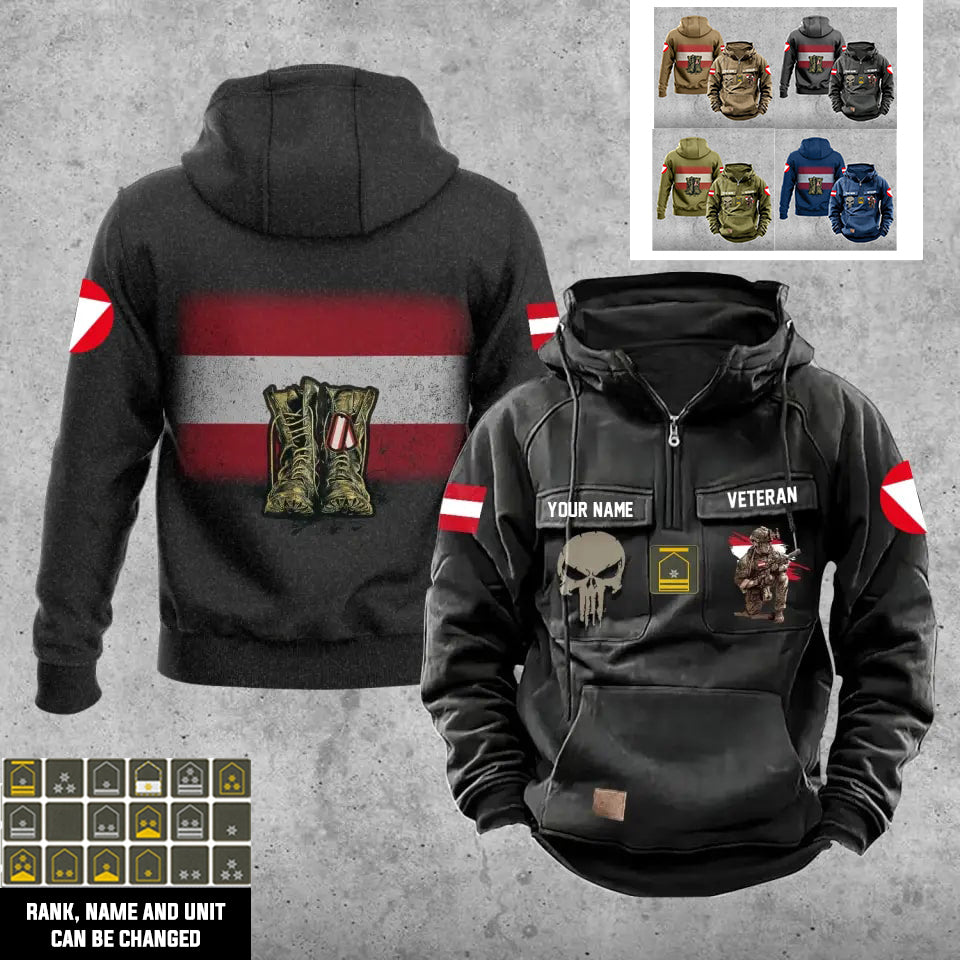 Personalized Austria Soldier/Veteran With Rank And Name Vintage Hoodie All Over Printed - 17203968