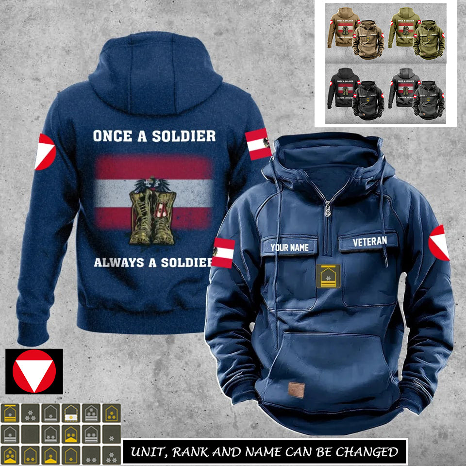 Personalized Austria Soldier/Veteran With Rank And Name Vintage Hoodie All Over Printed - 17273088