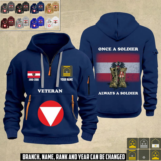 Personalized Austria Soldier/ Veteran With Name, Year And Rank Zip Hoodie Multicolor - 17356032