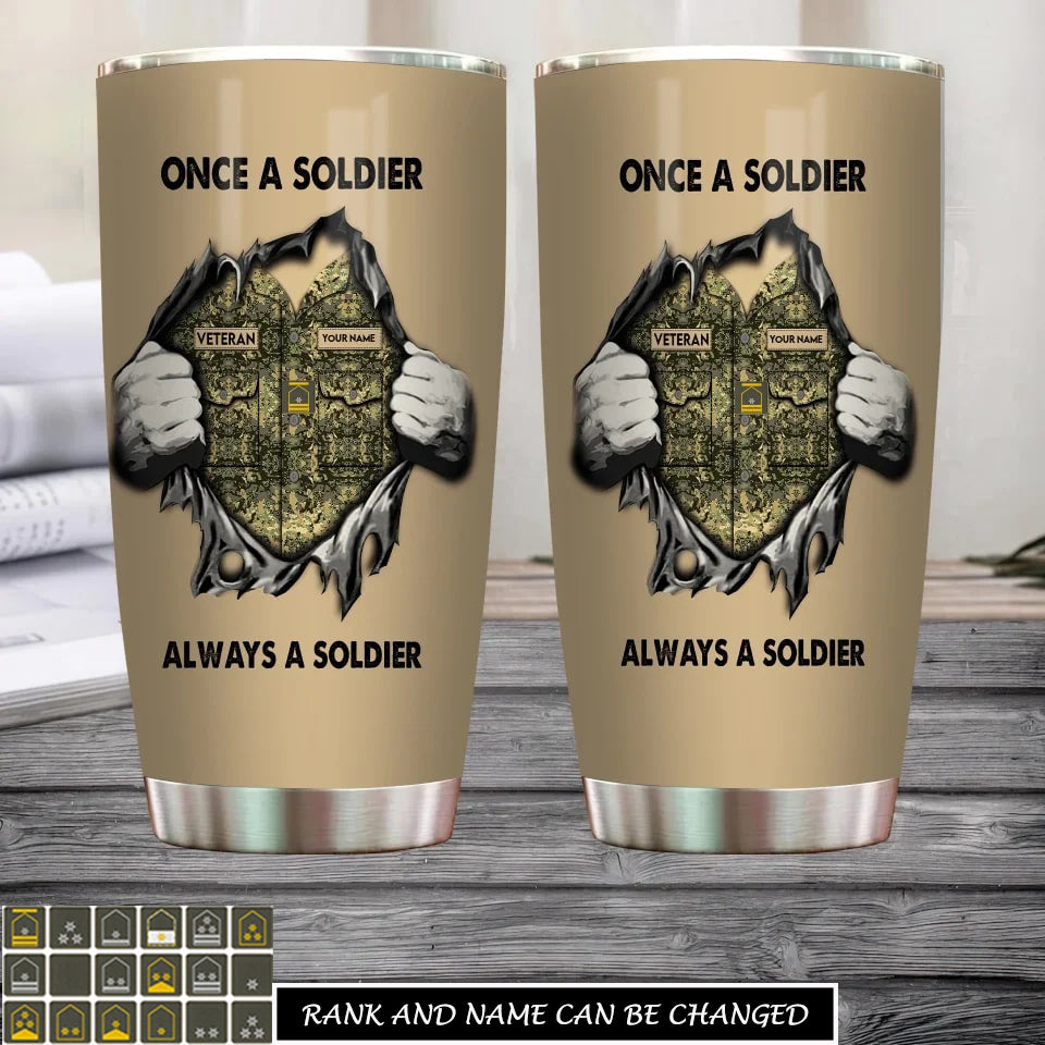 Personalized Austria Veteran/ Soldier With Rank, Name Tumbler - 17220384