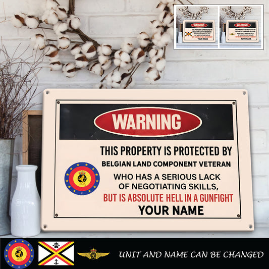 Personalized Belgium Soldier/ Veteran Cut Metal Sign - 17242848