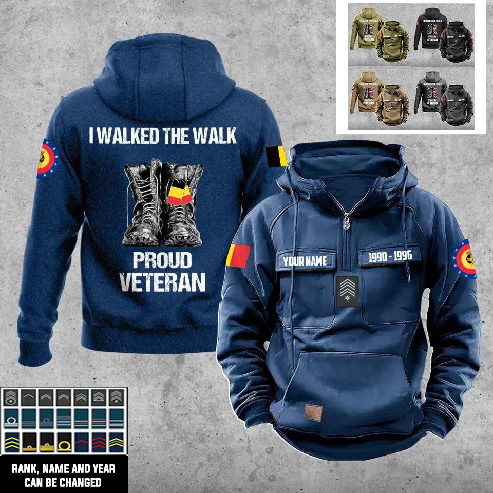 Personalized Belgium Soldier/Veteran With Rank, Year And Name Vintage Hoodie All Over Printed - 17219520