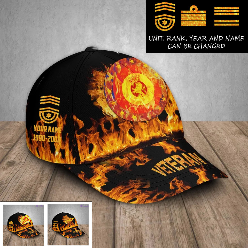 Personalized Rank, Year And Name Belgium Soldier/Veterans Baseball Cap - 17260992