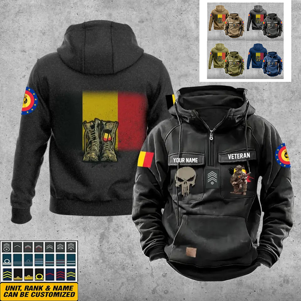 Personalized Belgium Soldier/Veteran With Rank And Name Vintage Hoodie All Over Printed - 17203968