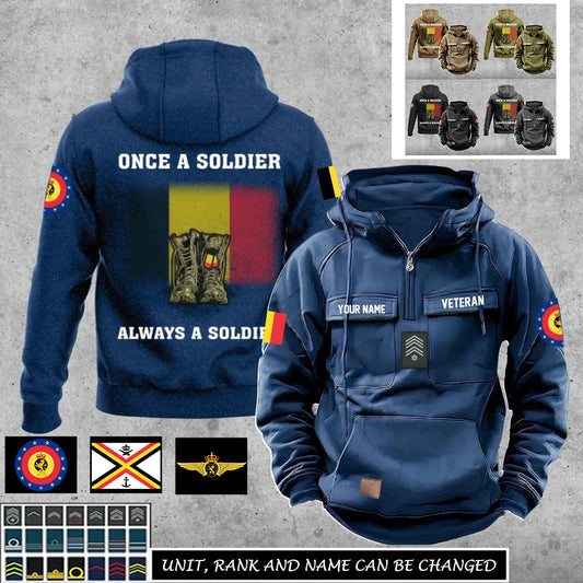 Personalized Belgium Soldier/Veteran Vintage Hoodie All Over Printed - 17273088