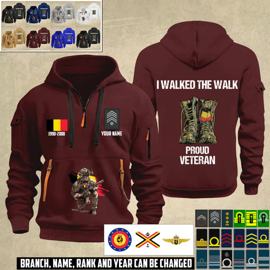 Personalized Belgium Soldier/ Veteran With Name, Year And Rank Zip Hoodie Multicolor - 17355168