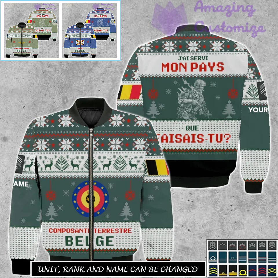 Personalized Belgium Soldier/Veteran Camo with Name And Rank Sweater All Over Printed - 17301600