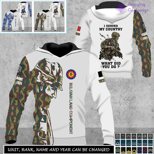 Personalized Belgium Soldier/Veteran Camo with Name, Rank Hoodie All Over Printed - 17262720