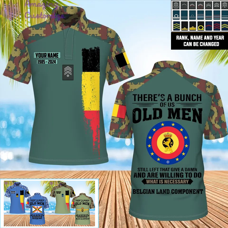 Personalized Belgium Soldier/Veteran Camo with Name, Year and Rank POLO All Over Printed - 17217792