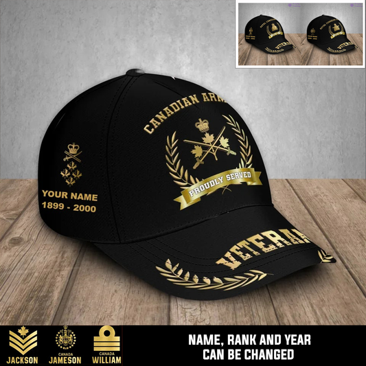 Personalized Rank, Year And Name Canada Soldier/Veterans Baseball Cap - 17282592