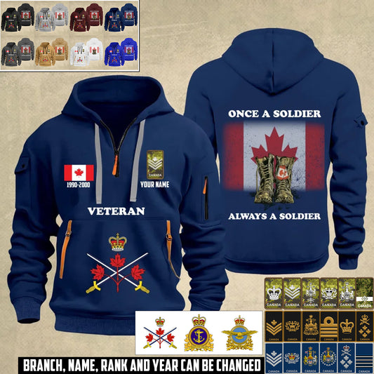 Personalized Canada Soldier/ Veteran With Name, Year And Rank Zip Hoodie Multicolor - 17356032