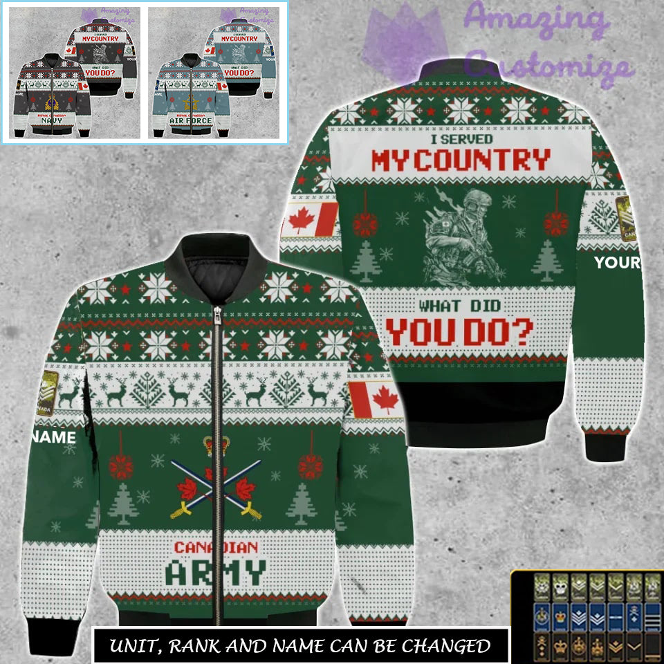 Personalized Canada Soldier/Veteran Camo with Name And Rank Sweater All Over Printed - 17301600