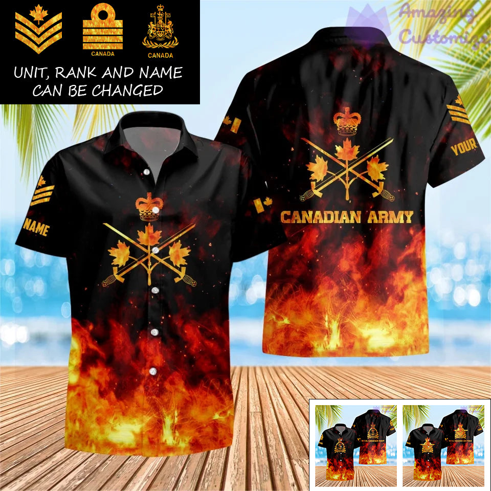 Personalized Canada Soldier/Veteran Camo with Name, Rank Hawaii All Over Printed - 17259264