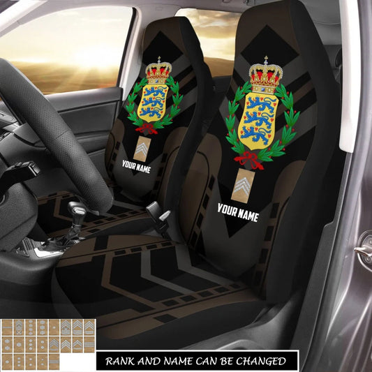 Personalized Denmark Soldier/ Veteran Camo With Name And Rank Car Seat Covers 3D Printed - 17256672