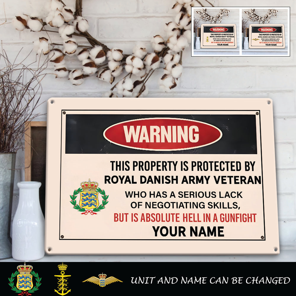 Personalized Denmark Soldier/ Veteran Cut Metal Sign - 17242848