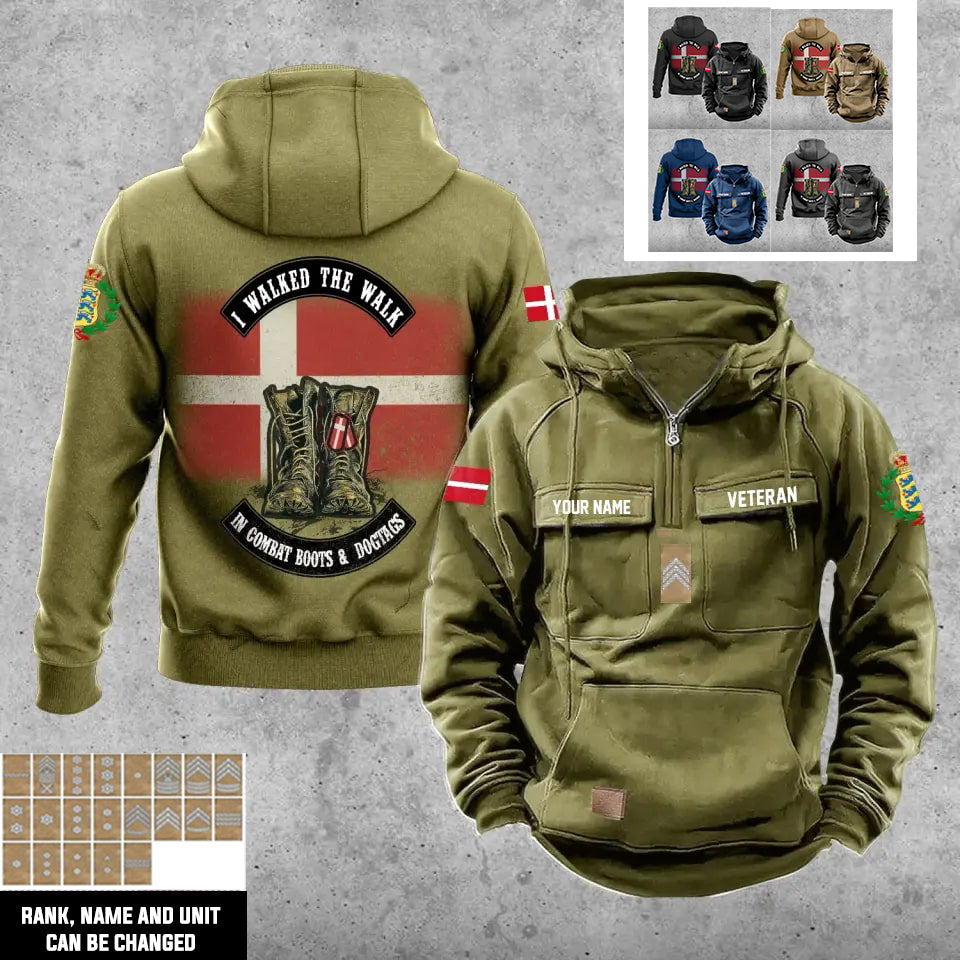 Personalized Denmark Soldier/Veteran Vintage Hoodie All Over Printed - 17207424