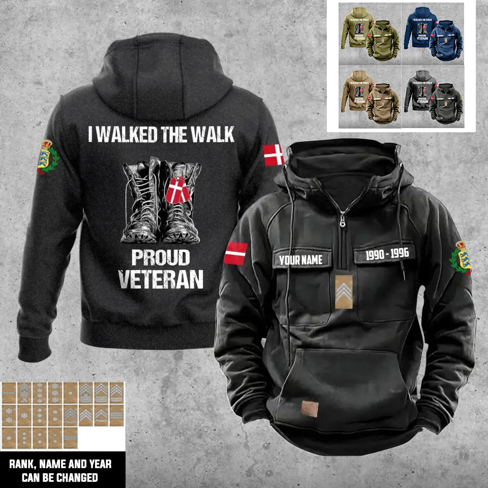 Personalized Denmark Soldier/Veteran With Rank, Year And Name Vintage Hoodie All Over Printed - 17219520