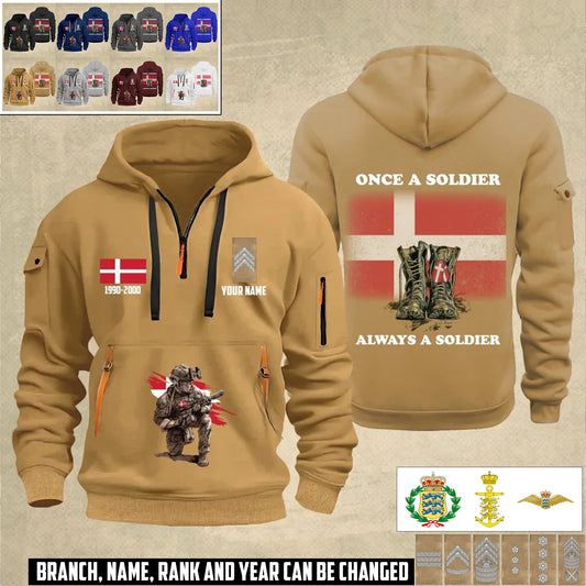 Personalized Denmark Soldier/ Veteran With Name, Year And Rank Zip Hoodie Multicolor - 17353440